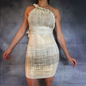 COPY - Greek Goddess Dress with metallic details fabric